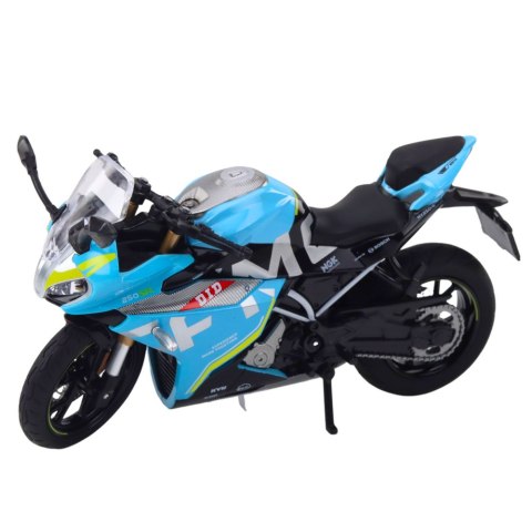 MOTOCYKL SPORTOWY METALOWY ŚWIATŁA DŹWIĘKI NIEBIESKI 1:12
