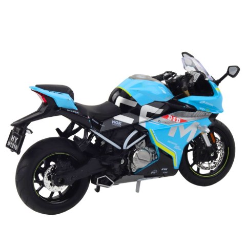 MOTOCYKL SPORTOWY METALOWY ŚWIATŁA DŹWIĘKI NIEBIESKI 1:12