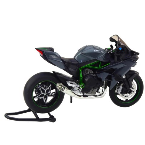 MOTOCYKL SPORTOWY METALOWY ŚWIATŁA DŹWIĘKI SZARY 1:12