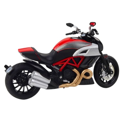 MOTOCYKL SPORTOWY METALOWY ŚWIATŁA DŹWIĘKI ZŁOTE CZERWONE ELEMENTY 1:12