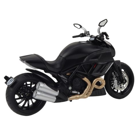 MOTOCYKL SPORTOWY METALOWY ŚWIATŁA DŹWIĘKI ZŁOTE ELEMENTY CZARNY 1:12
