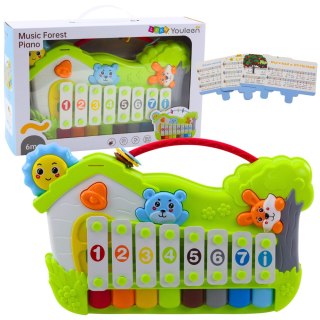 MUZYCZNE PIANINKO LEŚNE KSYLOFON KARTY Z NUTAMI 5SZT