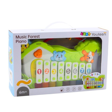 MUZYCZNE PIANINKO LEŚNE KSYLOFON KARTY Z NUTAMI 5SZT