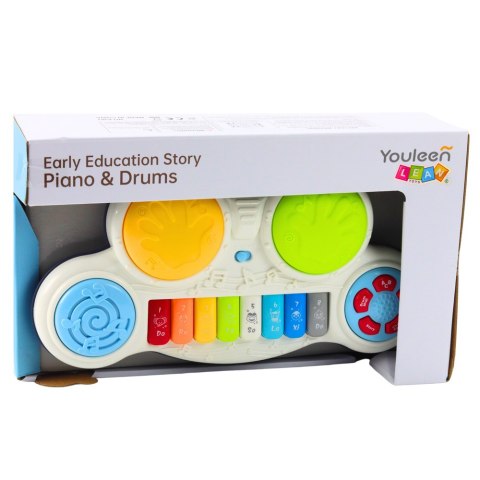 PIANINKO INTERAKTYWNE EDUKACYJNE Z BĘBENKAMI KOLOROWE ODGŁOSY ZWIERZĄT