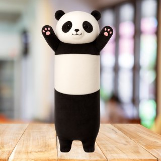 PLUSZOWA MASKOTKA PANDA PODUSZKA PODŁUŻNA WAŁEK BIAŁO CZARNA 70CM