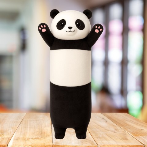 PLUSZOWA MASKOTKA PANDA PODUSZKA PODŁUŻNA WAŁEK BIAŁO CZARNA 70CM