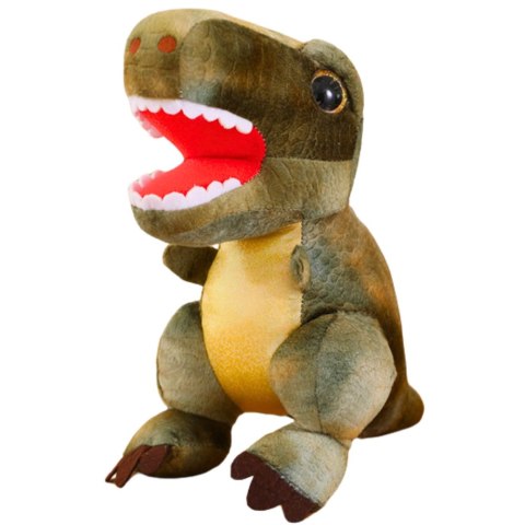 PLUSZOWA MASKOTKA PRZYTULANKA DINOZAUR Z TEKSTURĄ SKÓRY ZIELONY 32CM