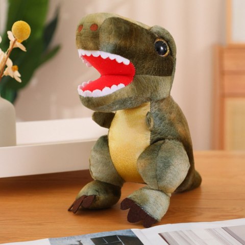 PLUSZOWA MASKOTKA PRZYTULANKA DINOZAUR Z TEKSTURĄ SKÓRY ZIELONY 32CM