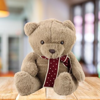 PLUSZOWA MASKOTKA PRZYTULANKA DUŻY MIŚ Z SZALIKIEM JASNOBRĄZOWY 45CM