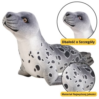 PLUSZOWA MASKOTKA PRZYTULANKA FOKA SZARA 37CM