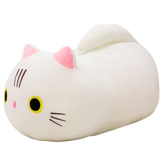PLUSZOWA MASKOTKA PRZYTULANKA KOT Z DŁUGIM OGONEM BIAŁY 40CM