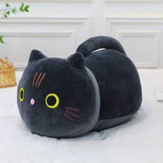 PLUSZOWA MASKOTKA PRZYTULANKA KOT Z DŁUGIM OGONEM CZARNY 40CM