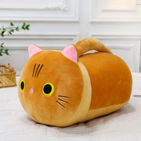 PLUSZOWA MASKOTKA PRZYTULANKA KOT Z DŁUGIM OGONEM RUDY 40CM