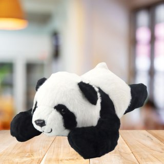 PLUSZOWA MASKOTKA PRZYTULANKA LEŻĄCA PANDA CZARNO-BIAŁA 30CM