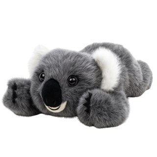 PLUSZOWA MASKOTKA PRZYTULANKA LEŻĄCY MIŚ KOALA SZARY 30CM