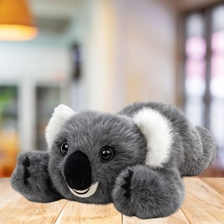 PLUSZOWA MASKOTKA PRZYTULANKA LEŻĄCY MIŚ KOALA SZARY 30CM