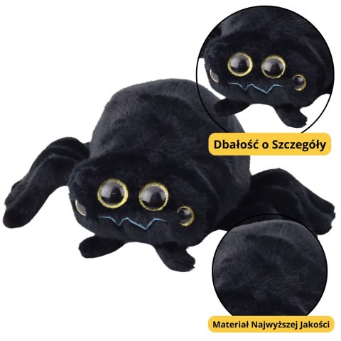 PLUSZOWA MASKOTKA PRZYTULANKA OWAD PAJĄK CZARNY 30CM
