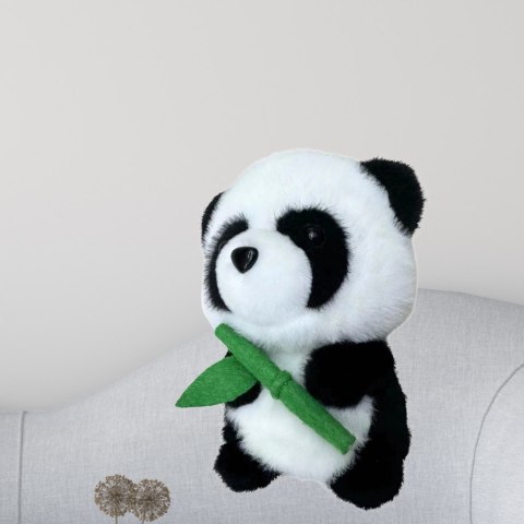 PLUSZOWA MASKOTKA PRZYTULANKA PANDA Z BAMBUSEM 18CM