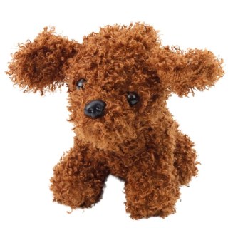 PLUSZOWA MASKOTKA PRZYTULANKA PIESEK PUDEL MINIATUROWY BRĄZOWY 20CM