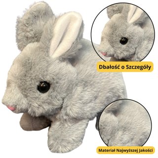 PLUSZOWA MASKOTKA PRZYTULANKA ZAJĄC KRÓLIK SZARY 18CM
