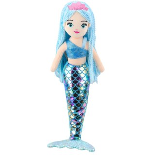 PLUSZOWA SYRENKA PRZYTULANKA HOLOGRAFICZNY OGON NIEBIESKA 48CM