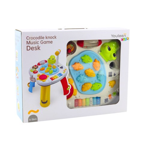 STOLIK INTERAKTYWNY EDUKACYJNY PIANINKO BĘBENEK KROKODYL