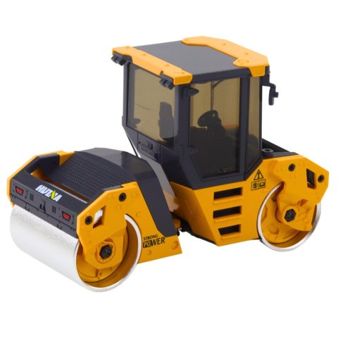 WALEC DROGOWY METALOWY POJAZD BUDOWLANY HUINA ŻÓŁTY 1:50