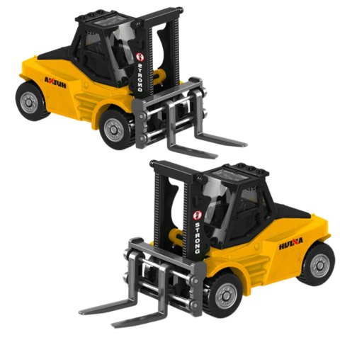 WÓZEK WIDŁOWY METALOWY MODEL KOLEKCJONERSKI HUINA ŻÓŁTY 1:80