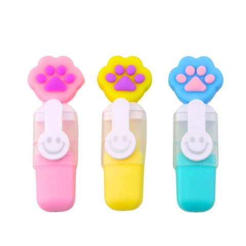 ZESTAW MINI ZAKREŚLACZE Z ŁAPKĄ W ETUI KOLOROWE 6SZT 8CM