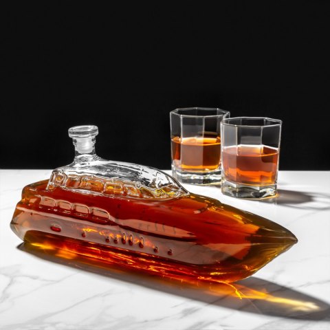 KARAFKA JACHT DO WHISKY 1L - PREZENT NA URODZINY - PREZENT DLA FACETA
