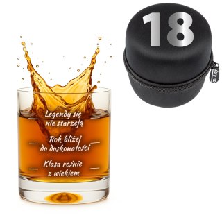 URODZINOWA SZKLANKA DO WHISKY - PREZENT DLA CHŁOPAKA NA 18 URODZINY