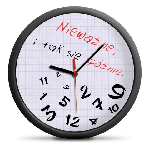 ZEGAR DLA SPÓŹNIALSKICH ŚCIENNY NA ŚCIANĘ CICHY