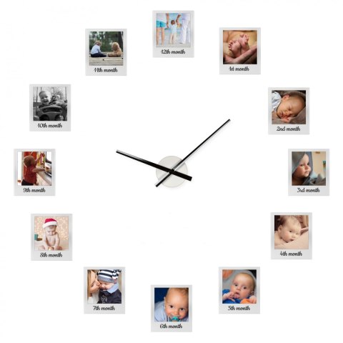 ZEGAR Z RAMKAMI NA ZDJĘCIA NAKLEJANY ŚCIENNY RAMKI