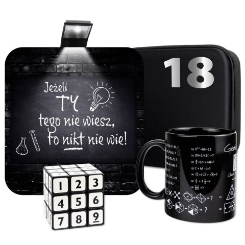 ZESTAW PREZENTOWY NA 18 URODZINY GENIUSZA - PREZENT DLA MĄDREGO 18 LATKA