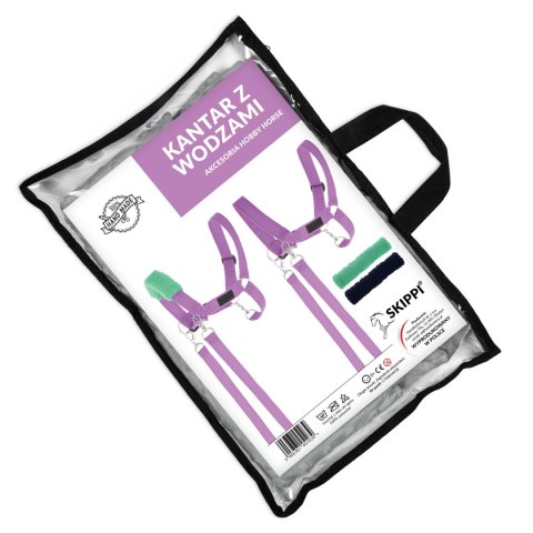 ZESTAW SKIPPI - HOBBY HORSE SZARY - DERKA FUKSJA I GRANAT - KANTAR LAWENDA