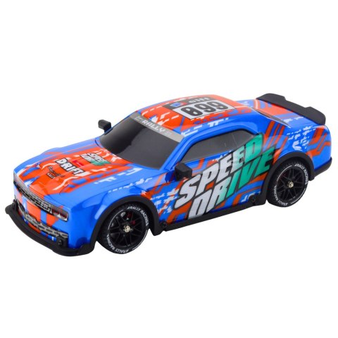 AUTO SPORTOWE ZDALNIE STEROWANE RC PODŚWIETLANA KAROSERIA DRIFT NIEBIESKIE