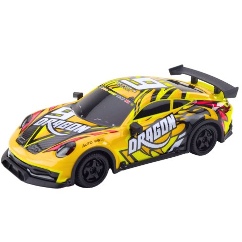 AUTO SPORTOWE ZDALNIE STEROWANE RC PODŚWIETLANA KAROSERIA DRIFT ŻÓŁTY