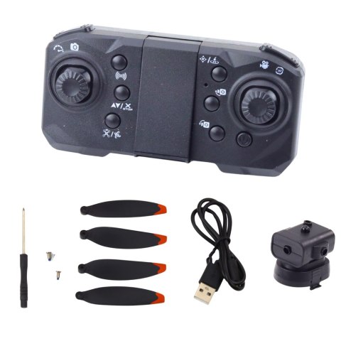 DRON D6 PRO KAMERA ŚWIATŁA LED APLIKACJA JASNOSZARY