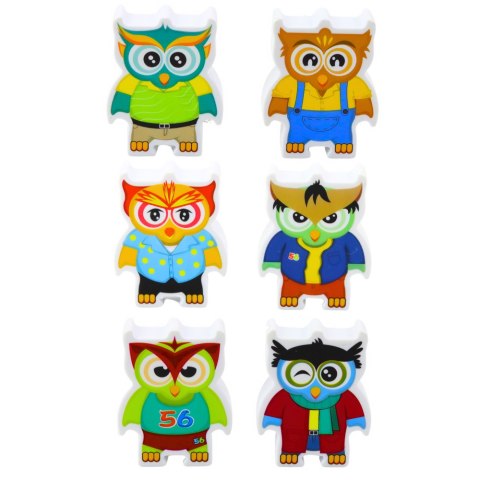 GRA EDUKACYJNA SÓWKI UKŁADANKA ZRĘCZNOŚCIOWA LOGICZNA DOMINO 18 SZT.