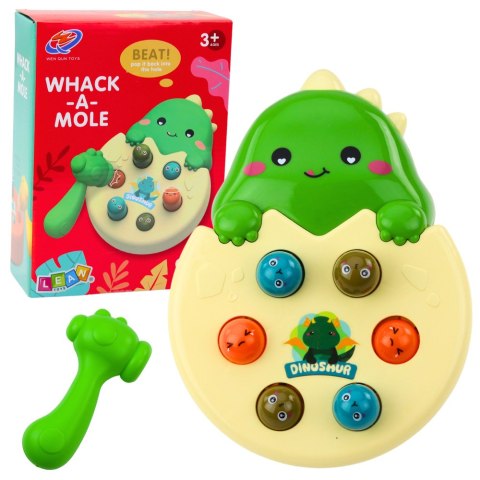 GRA ZRECZNOŚCIOWA MINI WHACK A MOLE DINOZAUR W JAJKU ZIELONY