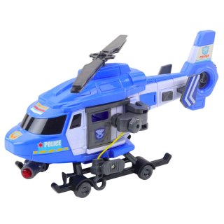 HELIKOPTER POLICYJNY HAK NOSZE ŚWIATŁA DŹWIĘKI NIEBIESKI 1:16