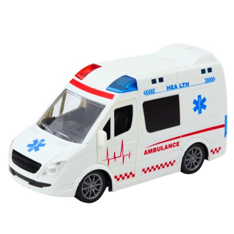 KARETKA AMBULANS ZDALNIE STEROWANY RC ŚWIATŁA DŹWIĘKI 1:20 BIAŁY