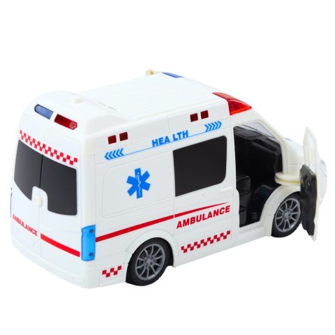 KARETKA AMBULANS ZDALNIE STEROWANY RC ŚWIATŁA DŹWIĘKI 1:20 BIAŁY