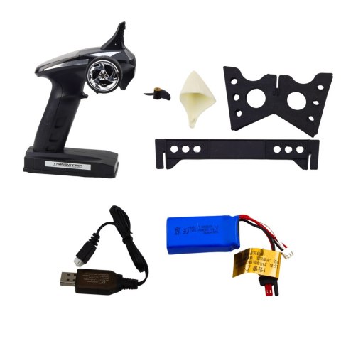 ŁÓDŹ MOTORÓWKA VITALITY FT007 ZDALNIE STEROWANA RC 1:16 BIAŁO CZERWONA