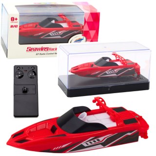 ŁÓDŹ MOTORÓWKA ZDALNIE STEROWANA RC BIAŁO-CZERWONA 15CM