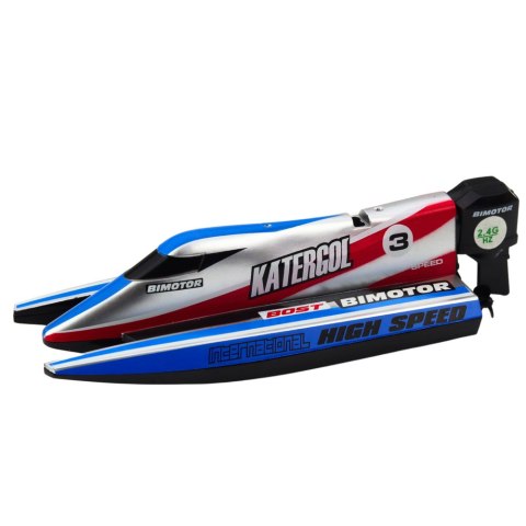 ŁÓDŹ MOTORÓWKA ZDALNIE STEROWANA RC NIEBIESKO-SREBRNA 14CM