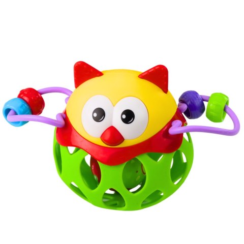 MIĘKKA PIŁKA SOWA KULKA Z GRZECHOTKĄ ZABAWKA SENSORYCZNA ZIELONA