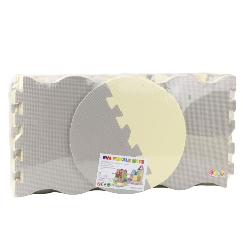 MIĘKKIE PUZZLE MATA EDUKACYJNA KOJEC PIANKA EVA BEŻOWE SZARE 25 EL.