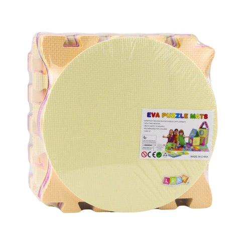 MIĘKKIE PUZZLE MATA EDUKACYJNA PIANKA EVA OWOCE SŁODYCZE PASTELOWE 16 EL.