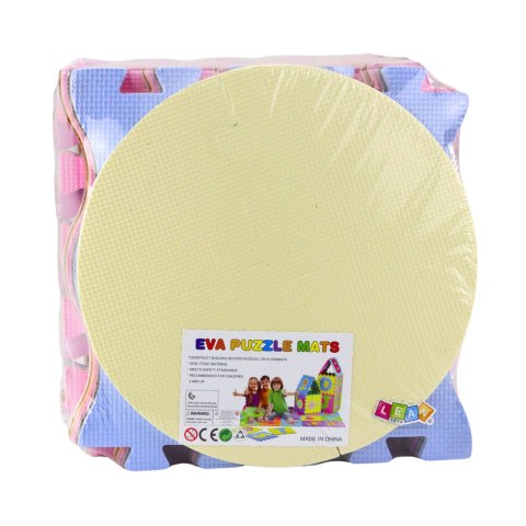 MIĘKKIE PUZZLE MATA EDUKACYJNA PIANKA EVA ZWIERZĘTA PASTELOWE 16 EL.